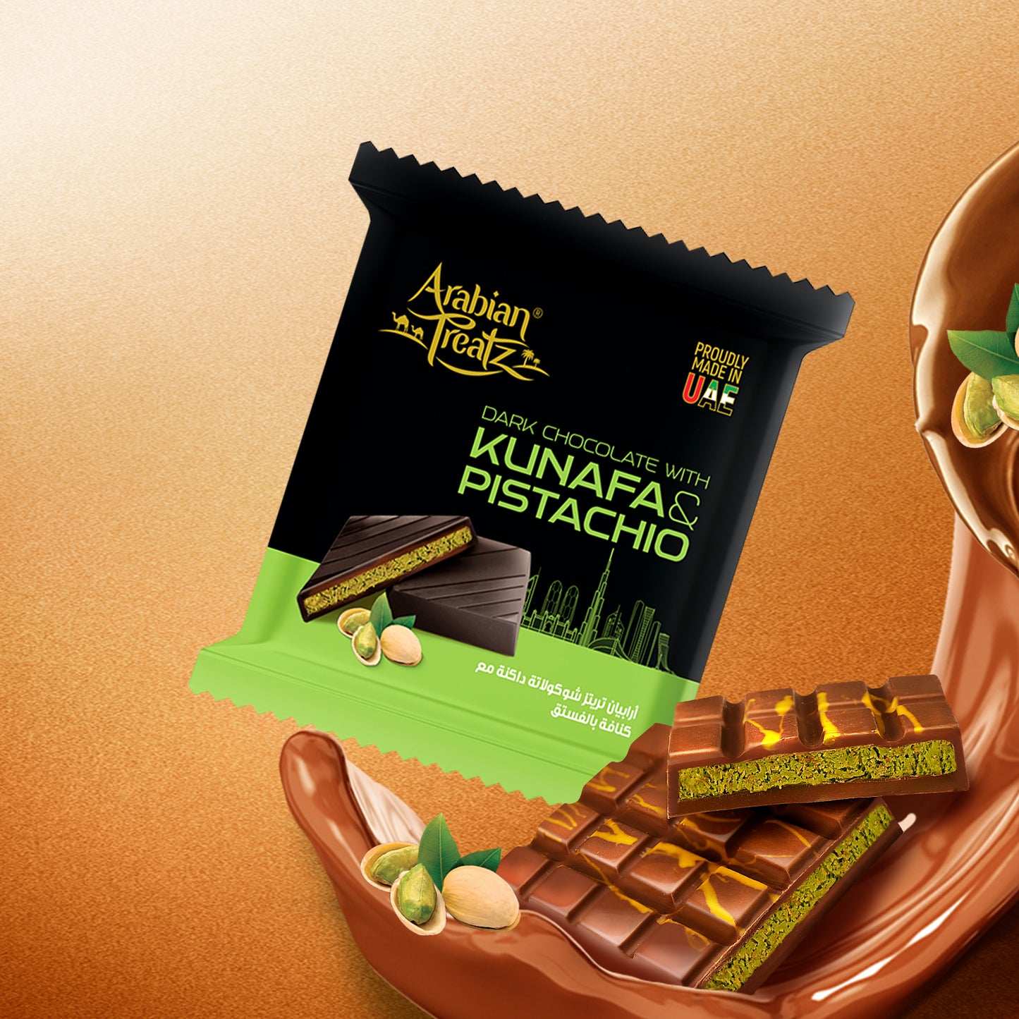 Kunafa Pistachio Dark Chocolate