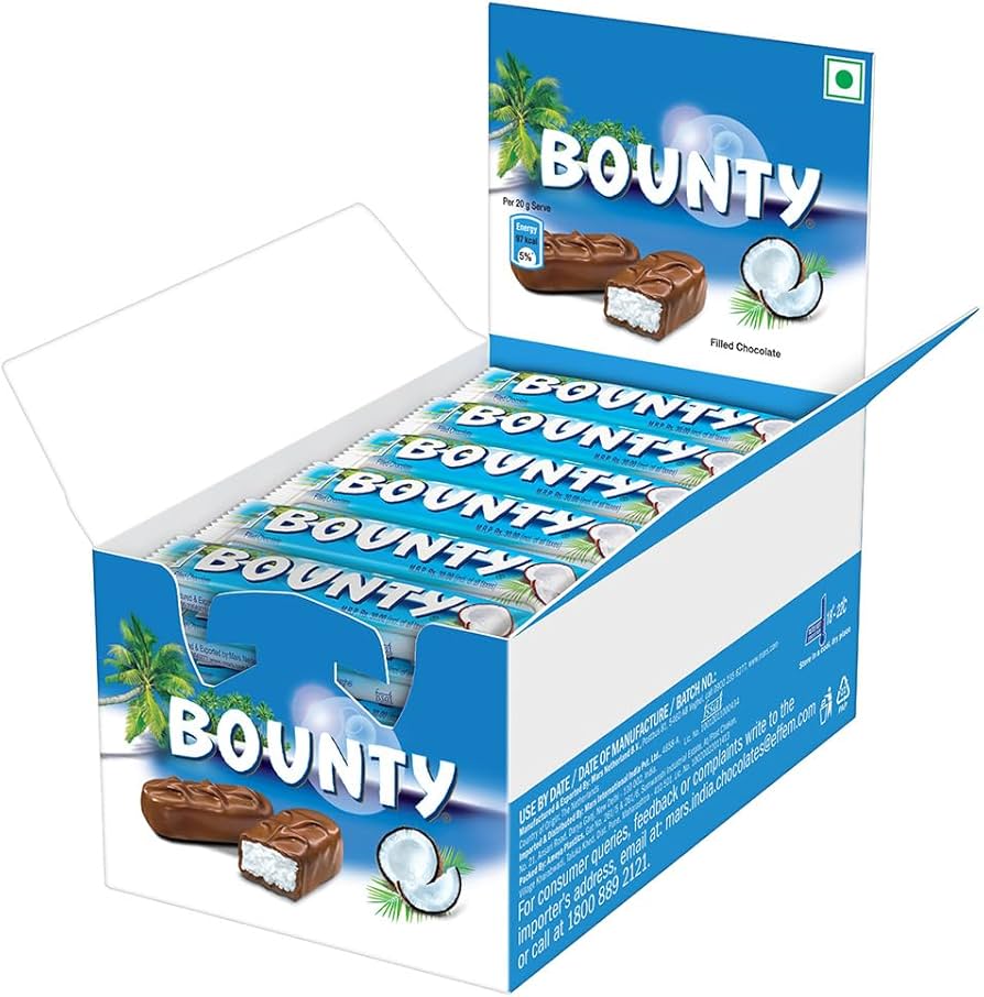 Bounty Coconut Chocolate Bar 57G - 24 Pcs