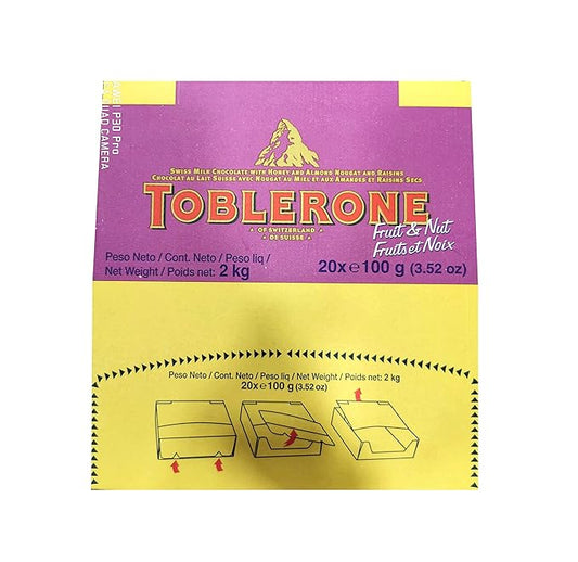 Toblerone Fruit and Nut 100g – Case Pack of 20 Pcs